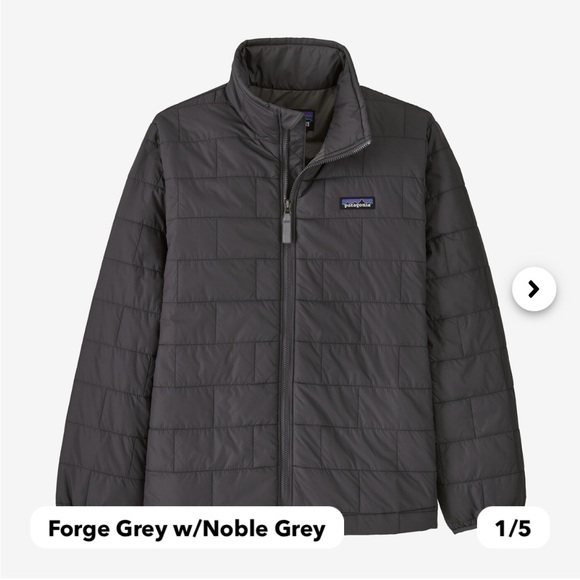 Patagonia Nano Puff- Forge Grey- Boys - Picture 2 of 3